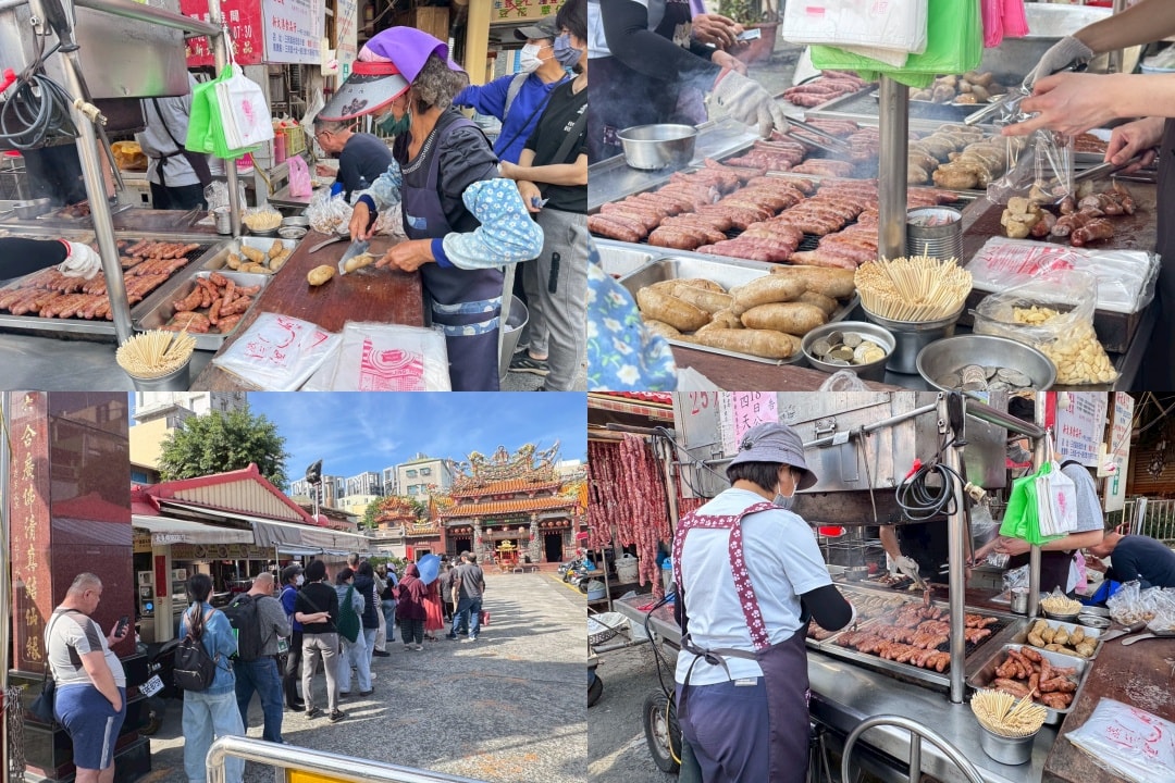｜食記-高雄市三民區｜新大港大腸香腸｜在地50年人氣大腸包香腸，炭香十足烤香腸，想吃真的要有耐心等待！